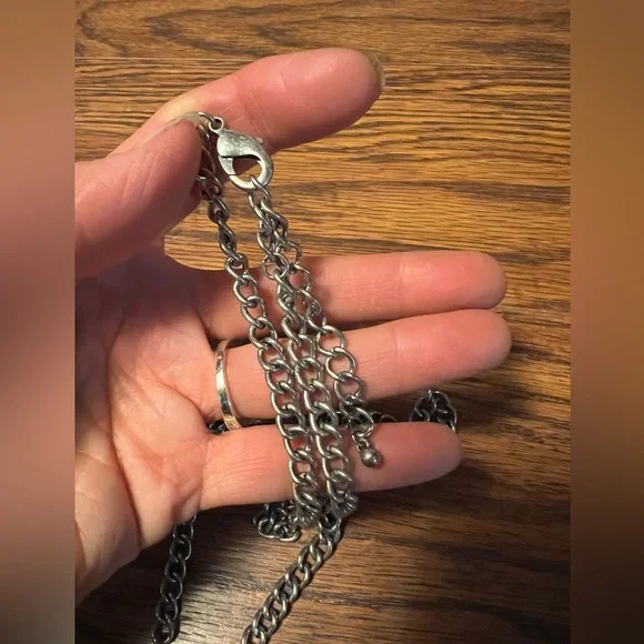 Silver Cross Pendant Fashion Necklace - Picture 6 of 9